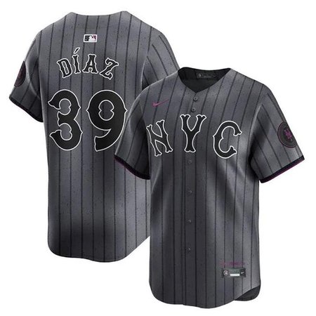 Men's New York Mets #39 Edwin Diaz Gray 2024 City Connect Limited Stitched Baseball Jersey
